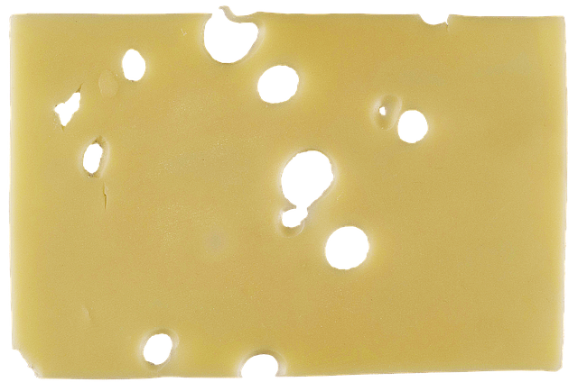 구멍이 송송난 에멘탈 치즈